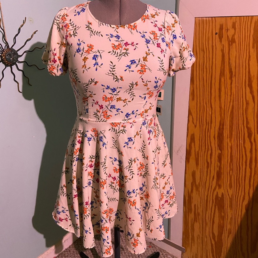 flower fit and flare dress